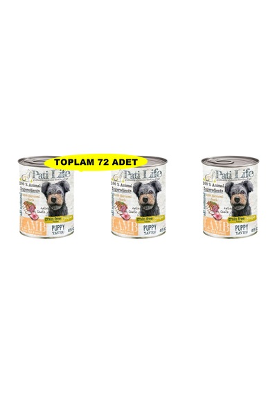 Patilife Yavru Köpek Konaserve Mama 415 Gram 72 Adet