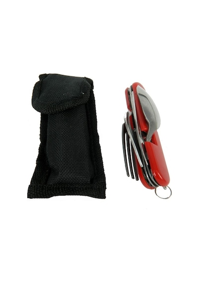 K 524 Rd Çok Amaçlı Kamp Çakı (Çatal - Kaşık - Kamp Bıçak) 9 CM - Plastik Gövd Siyah