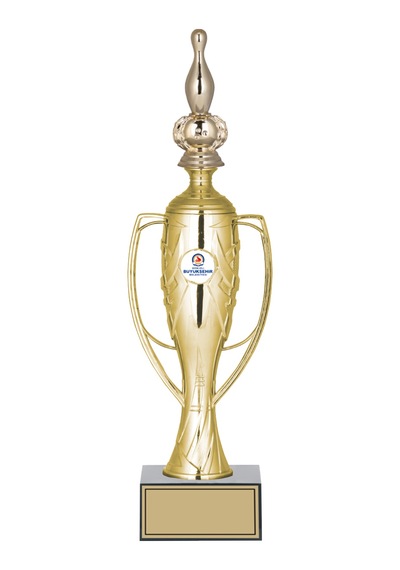 Odak Kupa - Figürlü Kupalar - Bowling / Labut Figürlü Kupalar Fg-026 B - 38 Cm Altın - Beyaz