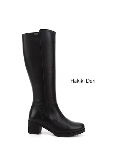 Gönderi(R) Gönderi R Kadın Siyah Fermuarlı Kalın Topuklu Hakiki Deri Çizme Gkzc13444567 Siyah