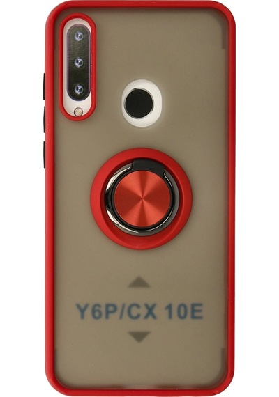 Flzdgnkr Newface Huawei Y6p Kılıf Montreal Yüzüklü Silikon Kapak - Kırmızı