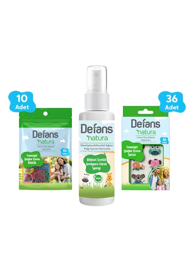Defans Natura Serisi Bileklik+ Sticker + Vücut Spreyi 50 Ml