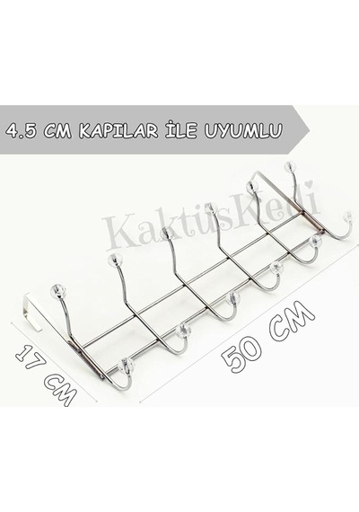 Kalın Kapılarla Uyumlu Kapı Arkası Askı 12 Kancalı Askılık Gri, 7480000717017 Abanoz - Beyaz