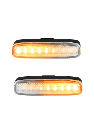 Bike Sky Brıvıga - Lw-beam50 Pro 50 Lümen Kablosuz Kumandalı Dönüş Sinyali Fren Sensörlü, 8 Kırmızı + 9 Sarı Siyah