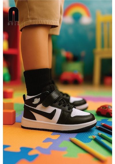 Günlük Unisex Sneaker Bağcıklı Hafif Yumuşak Kaymaz Taban Bilekli Basketbol Ayakkabı 8070 Siyah- Beyaz- 02 Günlük Unisex Sneaker Bağcıklı Hafif Yumuşak Kaymaz Taban Bilekli Basketbol Ayakkabı 8070 Siyah- Beyaz- 02