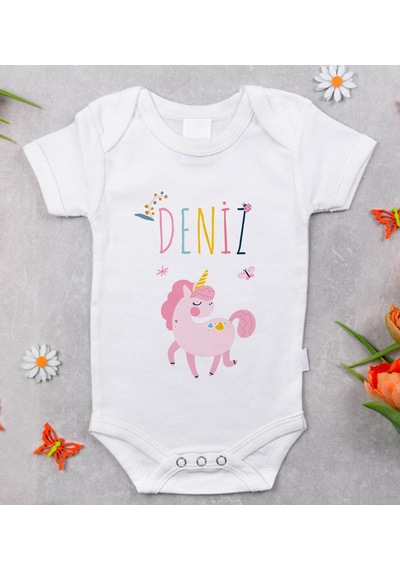 Bk Gift Bk Kids İsimli Bebek Body Zıbın - Model 4 Çok Renkli