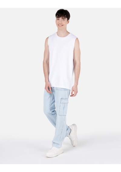 Colin's Colins 163 Dessi Kargo Kesim Orta Bel Düz Paça Mavi Erkek Pantolon Denim