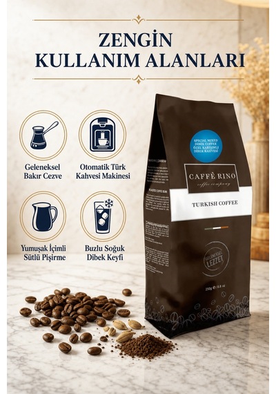 Caffe Rino Özel Karışımlı Geleneksel Dibek Türk Kahvesi 250 G