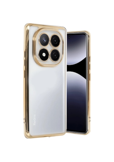 Xiaomi Redmi Note 14 Pro 5g Kılıf Razer Lensli Silikon - Gold 0.2M-Çok Renkli