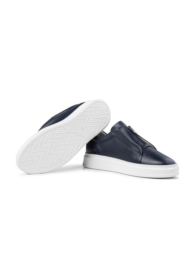 Ducavelli Ventu Erkek Hakiki Deri Sneaker, Fermuarlı Sneaker, Hakiki Deri Sneaker, Erkek Sneaker Lacivert