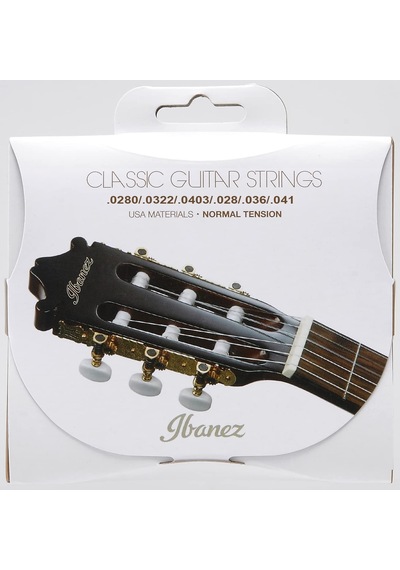 Ibanez 6 Telli Normal Gerginlik İçin Tel Seti - .0280/.0322/.0403/.029/.035/.043 Şeffaf Naylon/gümüş Kaplama Sargı Icls6nt