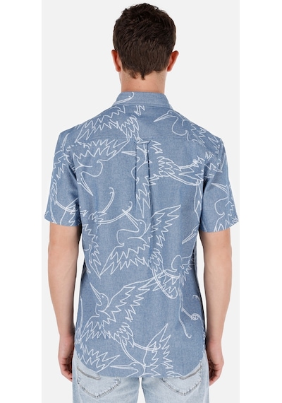 Colin's Colins Normal Kesim Shirt Yaka Cepsiz Mavi Erkek Kısa Kol Gömlek Cl1067589 Cl1067589 Q1.v1 Inv İndigo
