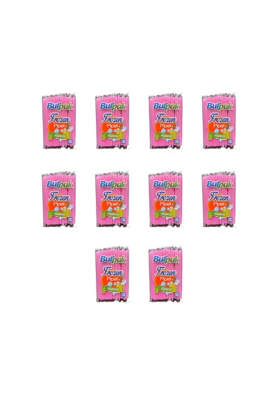 Burpak Frozen Kalın Kokteyl Buzlu İçecek Pipet - Düz - Pembe - 22 Cm. - 8 Mm. -100 Adetlik 10 Paket