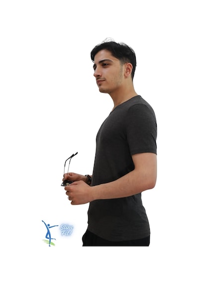 Sermoda Erkek Slim Fit V Yaka Tişört - Dar Kesim Basic Günlük T-shirt Antrasit