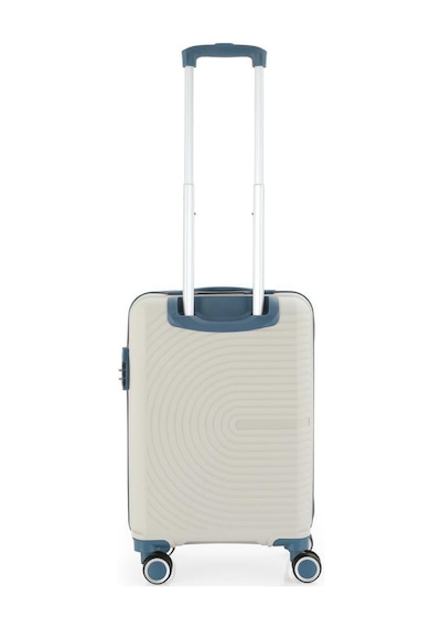 Mçs Bavul Orta Ve Kabin 2li Set Kırılmaz Silikon Valiz V374 Kemik/skyblue Kemik