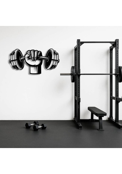 Power Lifting Halterci Metal Duvar Tablosu Siyah