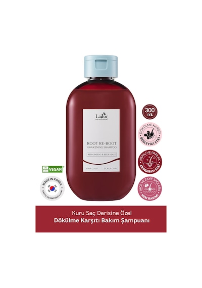 Lador Dökülme Karşıtı Besleyici Kırmızı Ginseng Saç Bakım Şampuanı LADOR Root Re-Boot Red Ginseng Beer