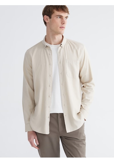 Lcwaıkıkı Classic Bej Regular Fit Gabardin Erkek Gömlek