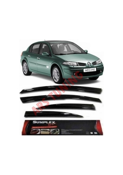 4 Lü Renault Megane Iı Ön-Arka Sport Style Sunplex Cam Rüzgarlığı