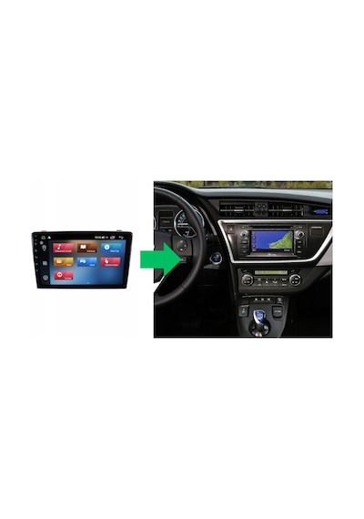 Toyota Auris Araç Multimedya Android Ekran Carplay Navigasyon Double Teyp 2+32 9" 13-18 Black Cadence