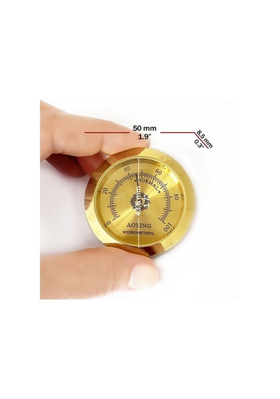 Metal Humidor Higrometresi ve Nemlendirici Haznesi Seti 50 + 43 MM