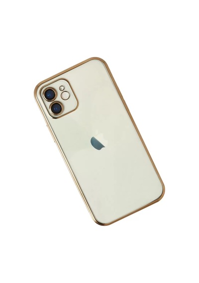 Apple iPhone Uyumlu 12 Kılıf Lensli Silikon - Gold Çok Renkli