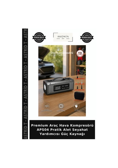 Premium Araç Hava Kompresörü Aps04 Pratik Alet Seyahat Yardımcısı Güç Kaynağı