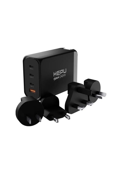 Hepu Hp-306 240watt Gan Şarj Adaptörü 4-port Hızlı Seyehat Adaptörü Universal Pd 3.0 Qualcom