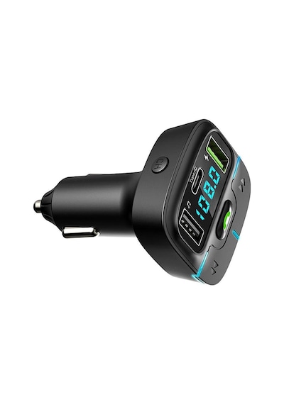 Pdateknoloj F9 Araç Fm Transmitter 5.3 Bluetooth Araç Kiti Usb Type-c Hızlı Şarj Çıkışlı Çakmak