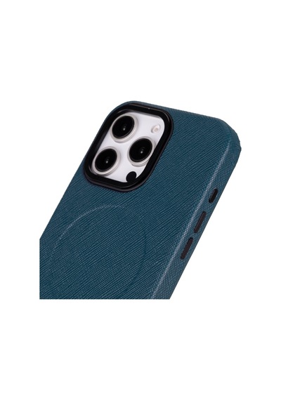 Apple Uyumlu iPhone 16 Pro Max , Hakiki Deri, El Yapımı Kılıf, Mavi