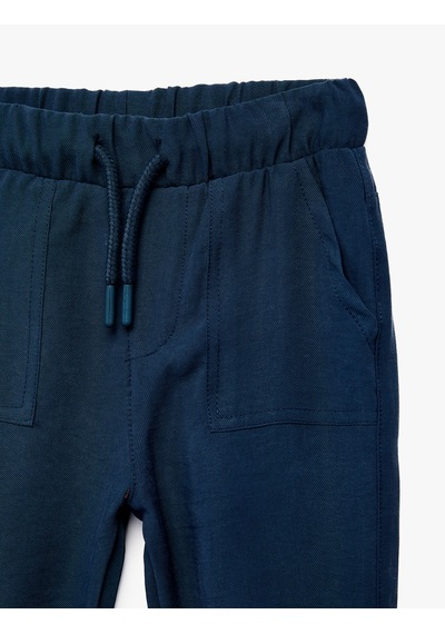 Koton Pamuklu Beli Bağcıklı Modal Karışımlı Basic Jogger Pantolon Lacivert 6smb40068tw Lacivert