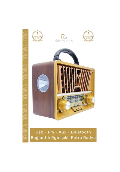 Radyo Nostaljik Bluetooth Radyo Ahşap Usb Aux Girişli Şarjlı Retro Mp3 Player Müzik Kutusu