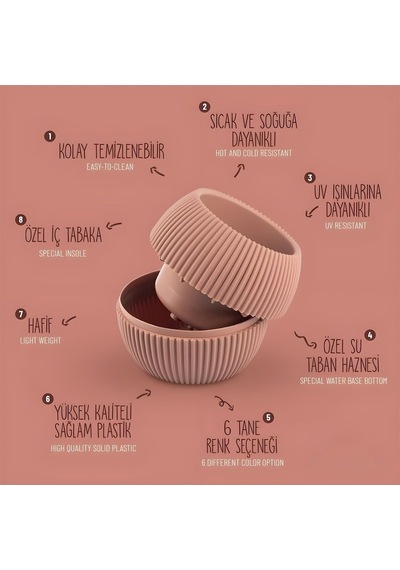 Mercan Saksı Setleri 6, Bej Genel