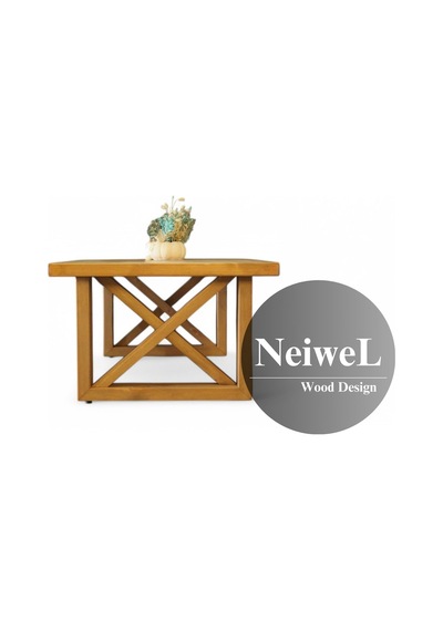 Neiwel Moe Doğal Ahşap Sehpa-70-140 Açık Ceviz