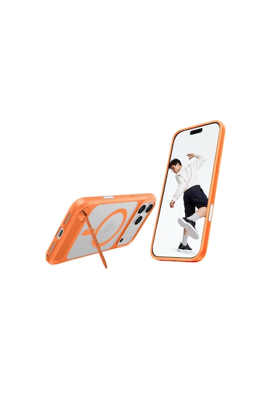 Torras Apple iPhone 17 Pro Max / 18 Pro Max Uyumlu P Stand Serisi Magsafe Kılıf Turuncu
