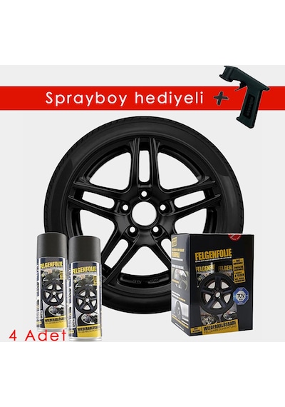 Jant Folyo 4Lü Set - Mat Siyah