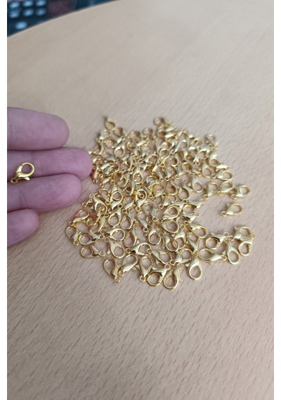 Papağan Takı Klipsi Gold 50 Adet 502 Gold Sarı Renk Papağan Klips Kolye Bileklik Kancası