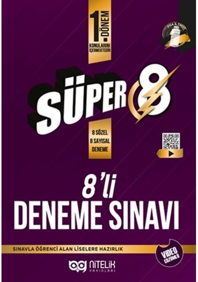 Nitelik Yayınları Süper 8. Sınıf 1. Dönem 8'li Deneme Sınavı