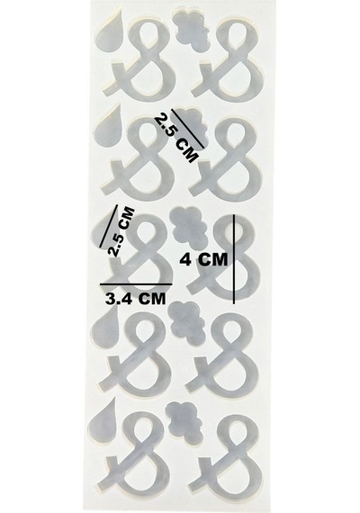 Epoksi Çoklu Silikon Kalıp Ve & İşareti Anahtarlık Reçine Seri Döküm Kalıbı 4 Cm 10 Lu
