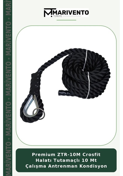 Premium Ztr-10m Crosfit Halatı Tutamaçlı 10 Mt Çalışma Antrenman Kondisyon