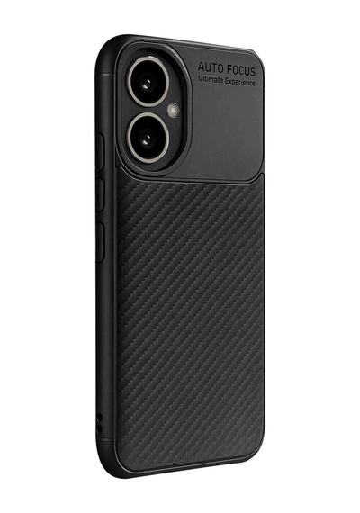 Honor 400 Uyumlu Kılıf Karbon Tasarım Kamera Korumalı Silikon Telefon Kılıfı Kapak Siyah