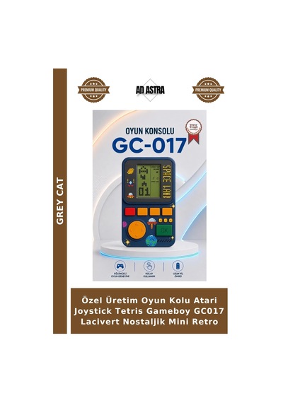 Özel Üretim Oyun Kolu Atari Joystick Tetris Gameboy Gc017 Lacivert Nostaljik Mini Retro