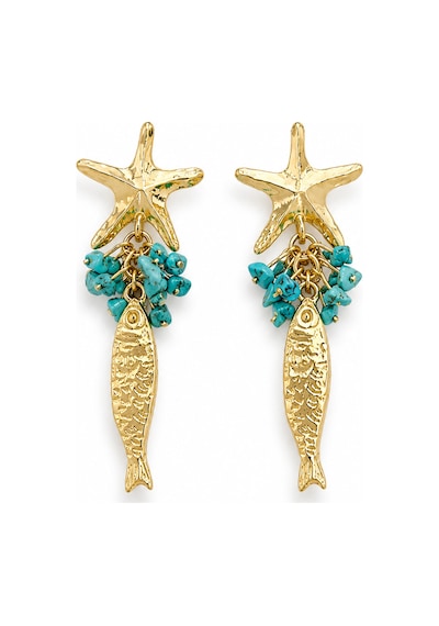 Çelik Balık Charm Küpe Gold 77130343