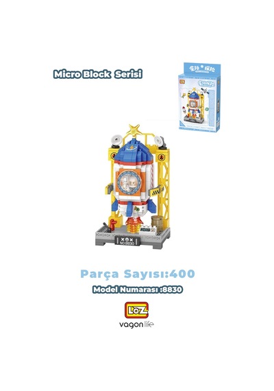 Loz Micro Block Serisi Uzay Aracı Figürü 400 Parça Dekoratif Oyuncak Yapım Seti Yapı Blok Fflz-8830