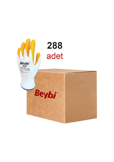 Beybi Pn7 Sarı Polyester Örme Nitril Eldiven 288 Çift