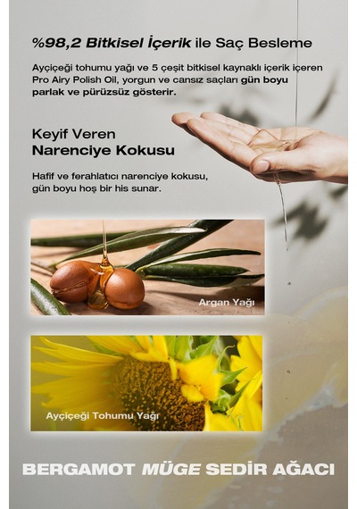 Dashu Pro Airy Polish Oil Saça Parlak Ve Islak Bir Görünüm Sunan Bitkisel Özler İçeren Saç Yağı