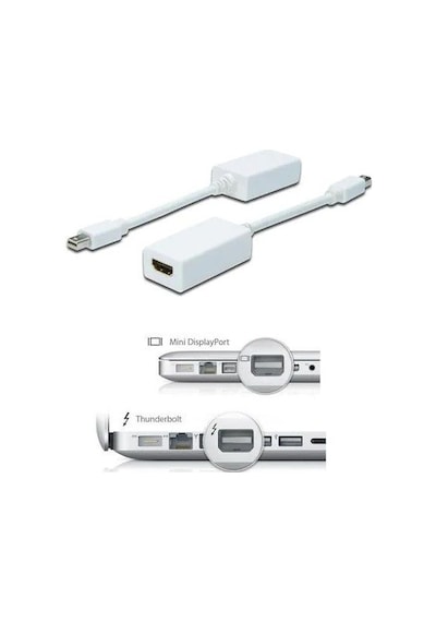Thunderbolt to HDMI & Mini Displayport Hdmi Apple Uyumlu MacBook TV LCD