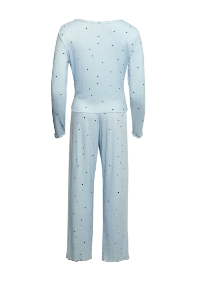 Marks & Spencer Desenli Pijama Takımı T37002238j Mavi