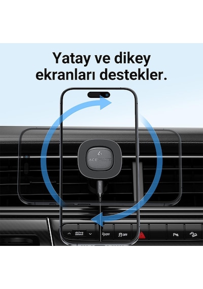 Acefast Manyetik Araç Tutucu Kablosuz Şarj - D46