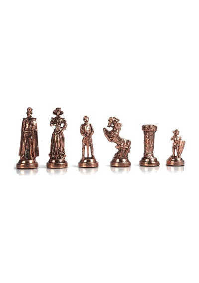 Gifthome Metal Satranç Takımı / Seti Orta Boy, İngiliz Figürlü, Antik Satranç Taşı Ve Mdf, Bahar Desenli Satranç Tahtası